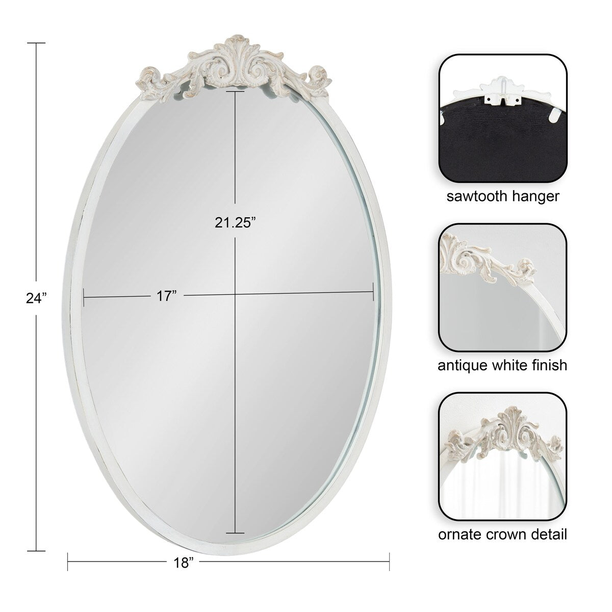 Kate and Laurel Arendahl Glam Ornate Mirror