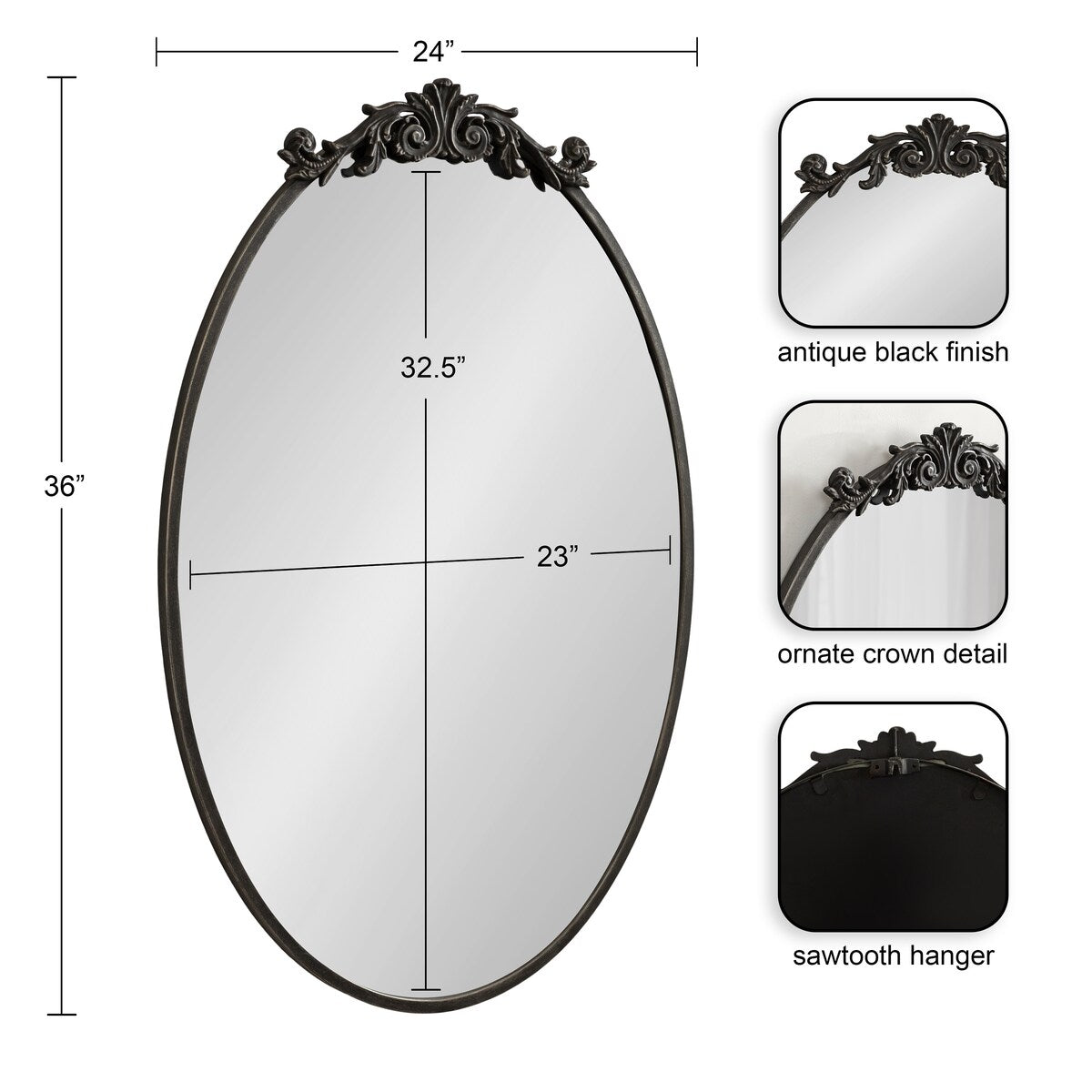 Kate and Laurel Arendahl Glam Ornate Mirror