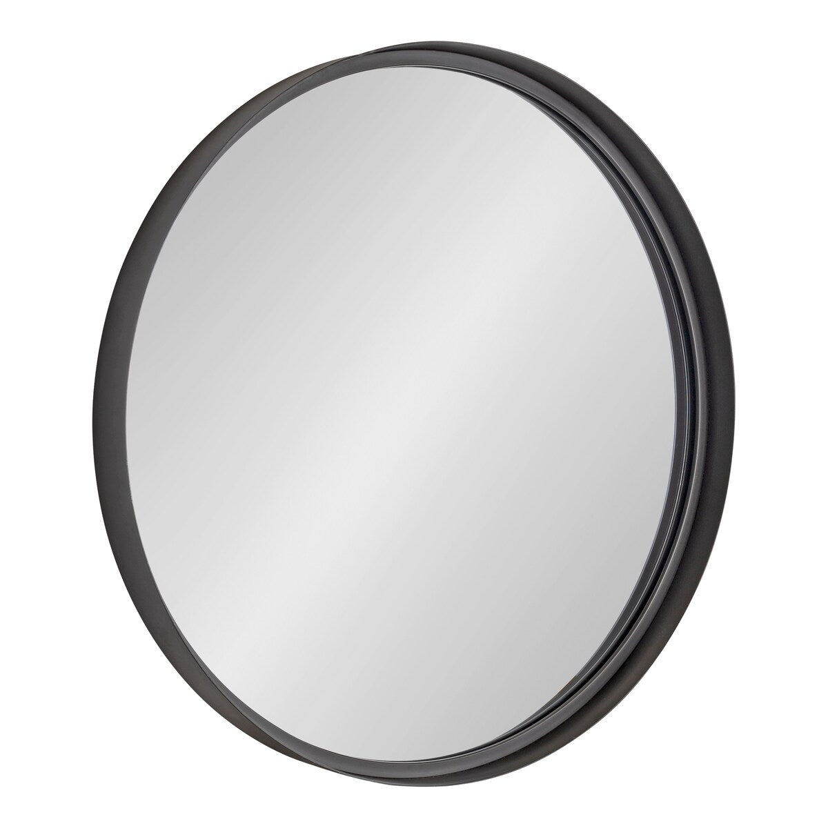 Kate and Laurel Armenta Round Framed Wall Mirror - Gray