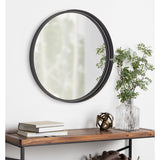 Kate and Laurel Armenta Round Framed Wall Mirror - Gray