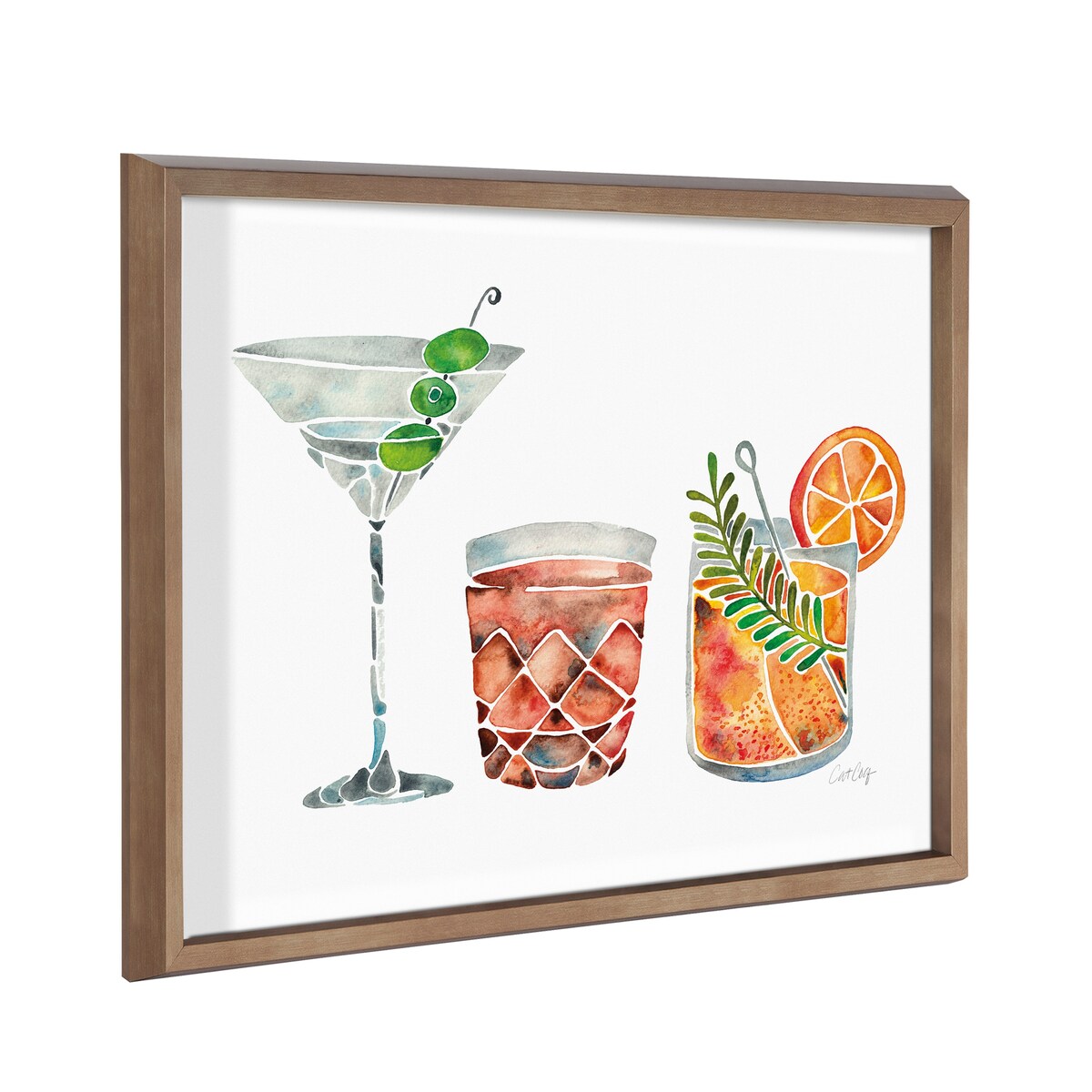 Kate and Laurel Blake Classic Cocktails Framed Printed Glass by Cat Coquillette