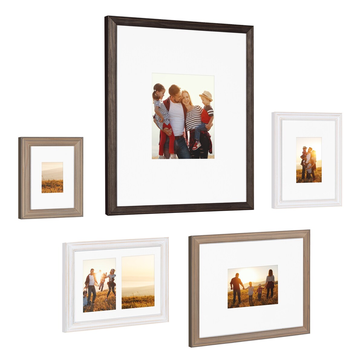 Kate and Laurel Bordeaux Gallery Wall Matted Picture Frame Set