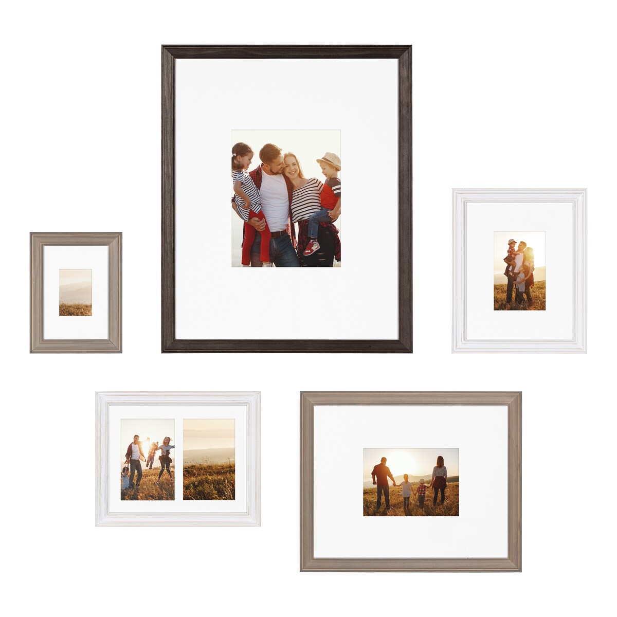 Kate and Laurel Bordeaux Gallery Wall Matted Picture Frame Set