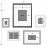 Kate and Laurel Bordeaux Gallery Wall Matted Picture Frame Set