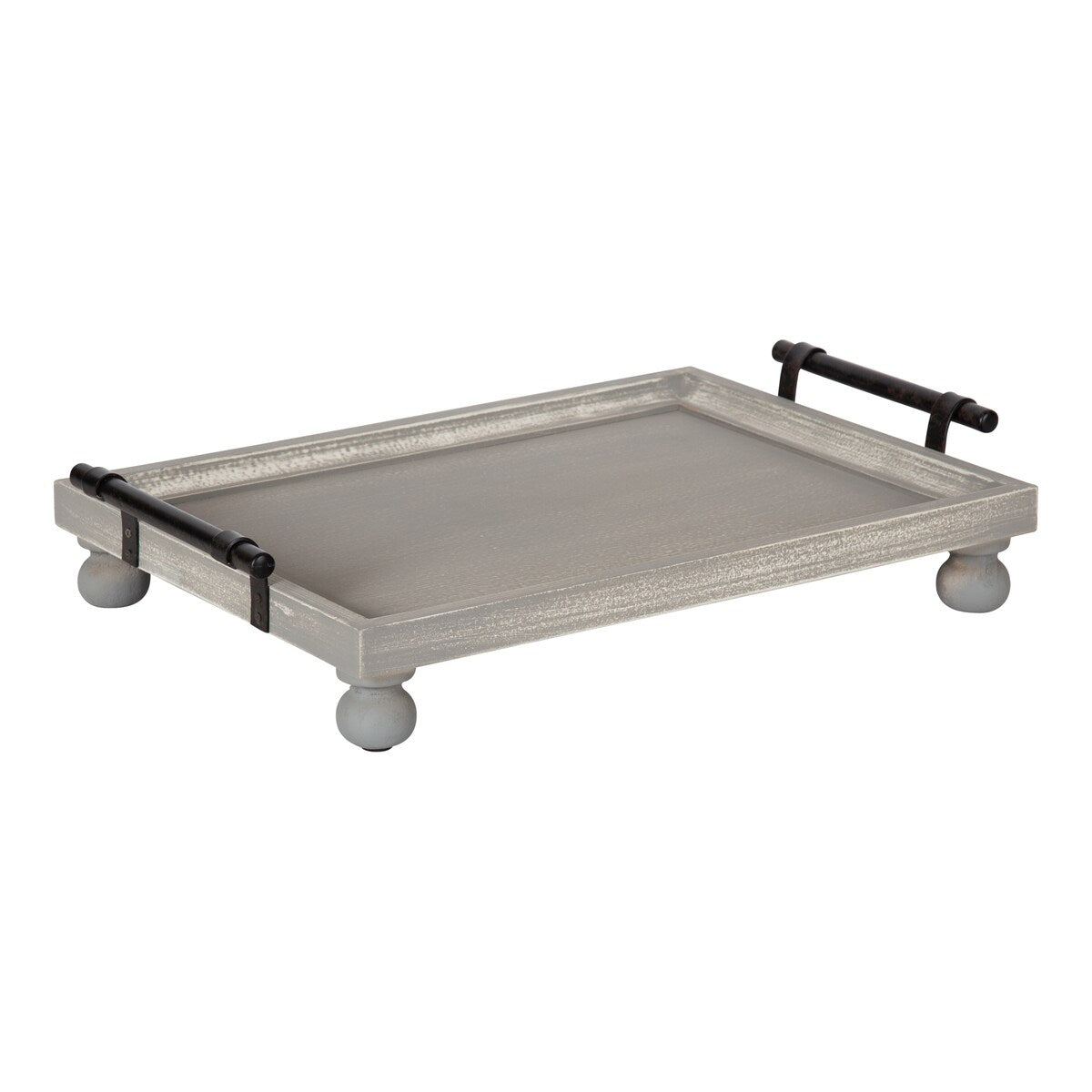 Kate and Laurel Bruillet Wooden Footed Tray - 12x16