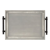 Kate and Laurel Bruillet Wooden Footed Tray - 12x16