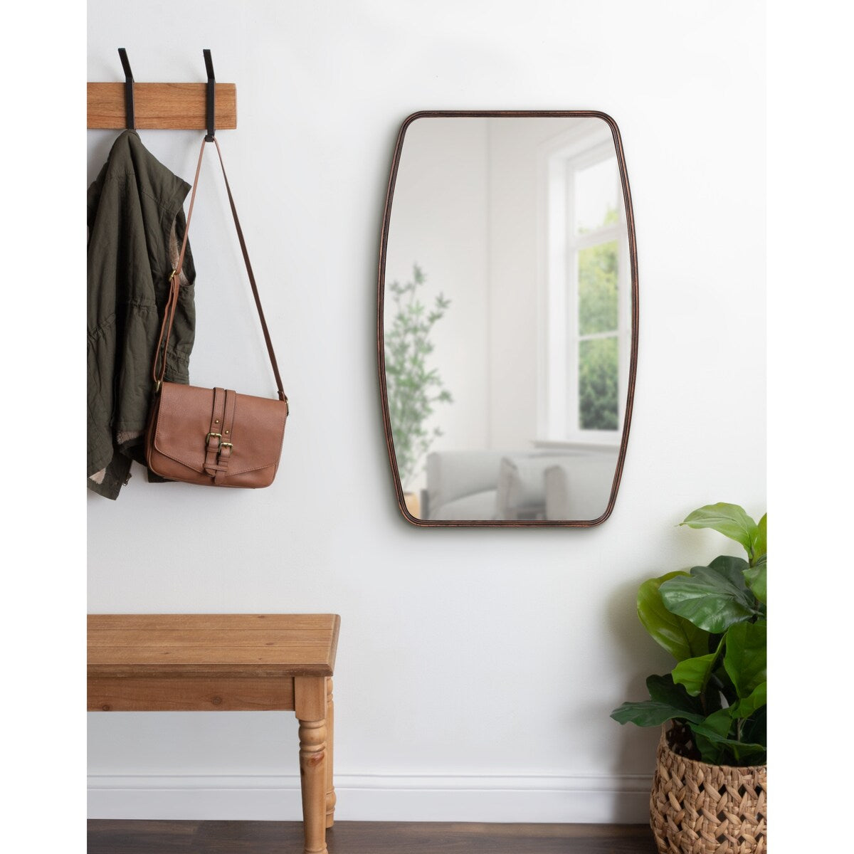 Kate and Laurel Caskill Barrel-shaped Framed Wall Mirror