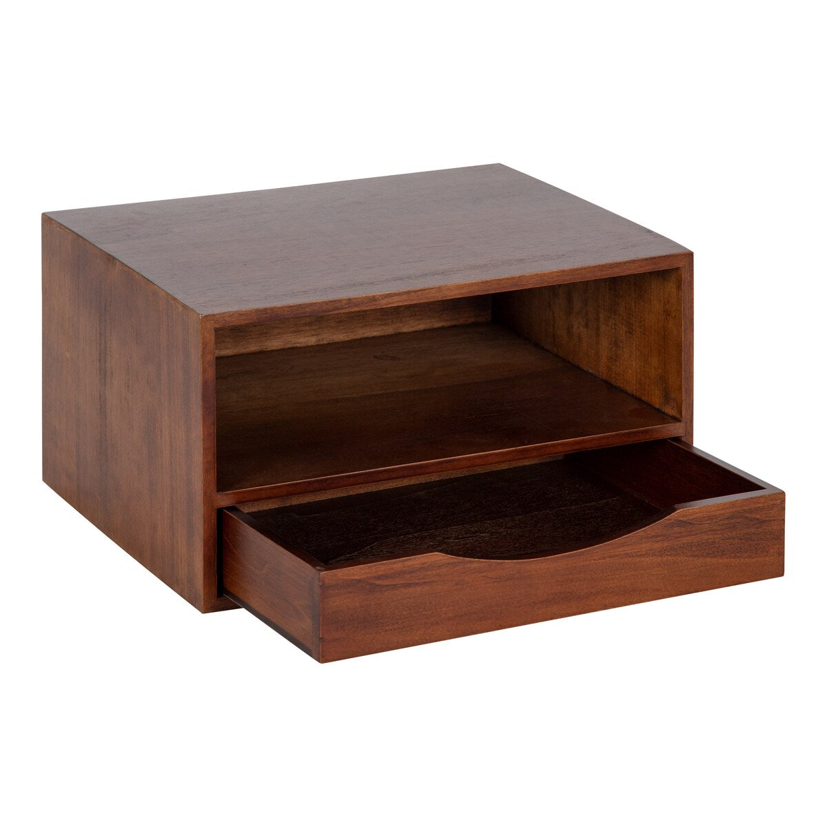 Kate and Laurel Hutton Floating Wall Shelf with Drawer - 12.5x10x7