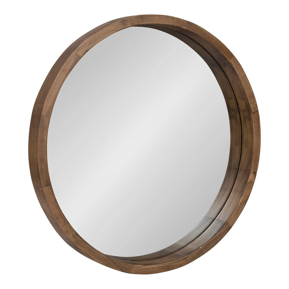 Kate and Laurel Hutton Round Wood Wall Mirror - 22" diameter