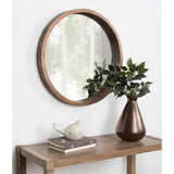 Kate and Laurel Hutton Round Wood Wall Mirror - 22" diameter
