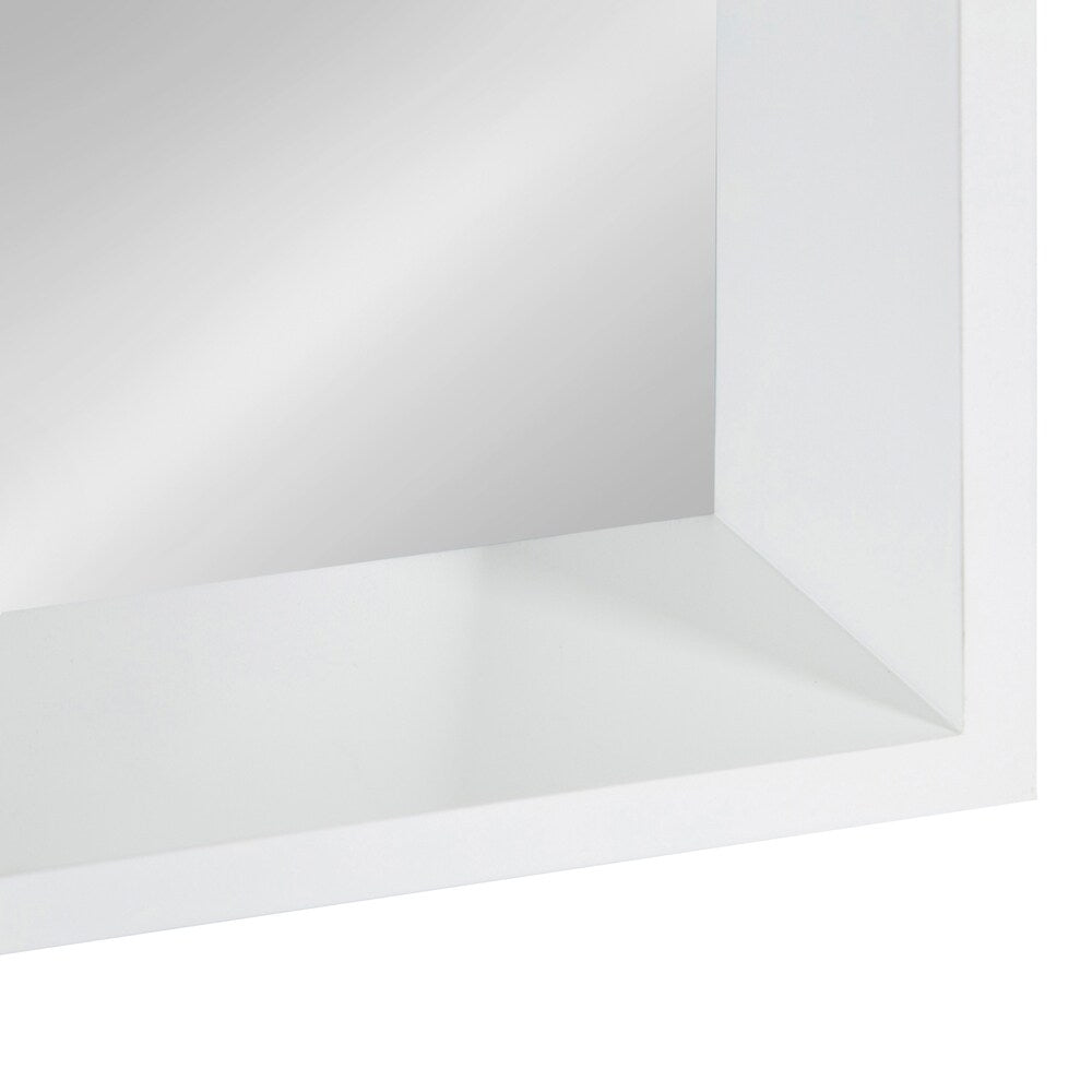 Kate and Laurel Jarden Recessed Wall Mirror with Shelf - White - 20X26