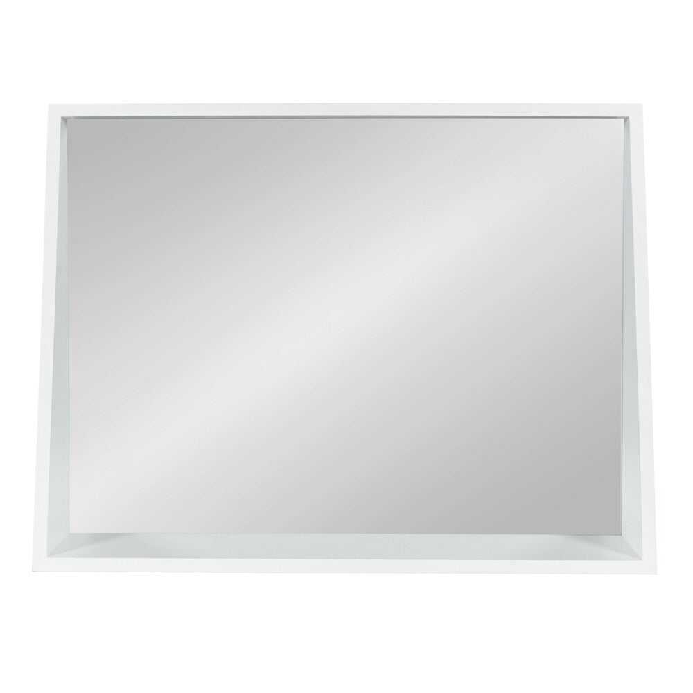 Kate and Laurel Jarden Recessed Wall Mirror with Shelf - White - 20X26