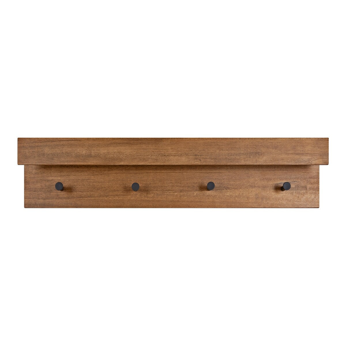 Kate and Laurel Levie Wood Wall Shelf Ledge with Knobs - 36x7.5x4.5