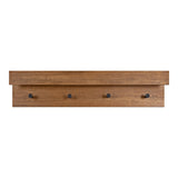 Kate and Laurel Levie Wood Wall Shelf Ledge with Knobs - 36x7.5x4.5
