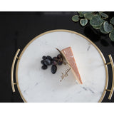 Kate and Laurel Marbury Round Metal Tray