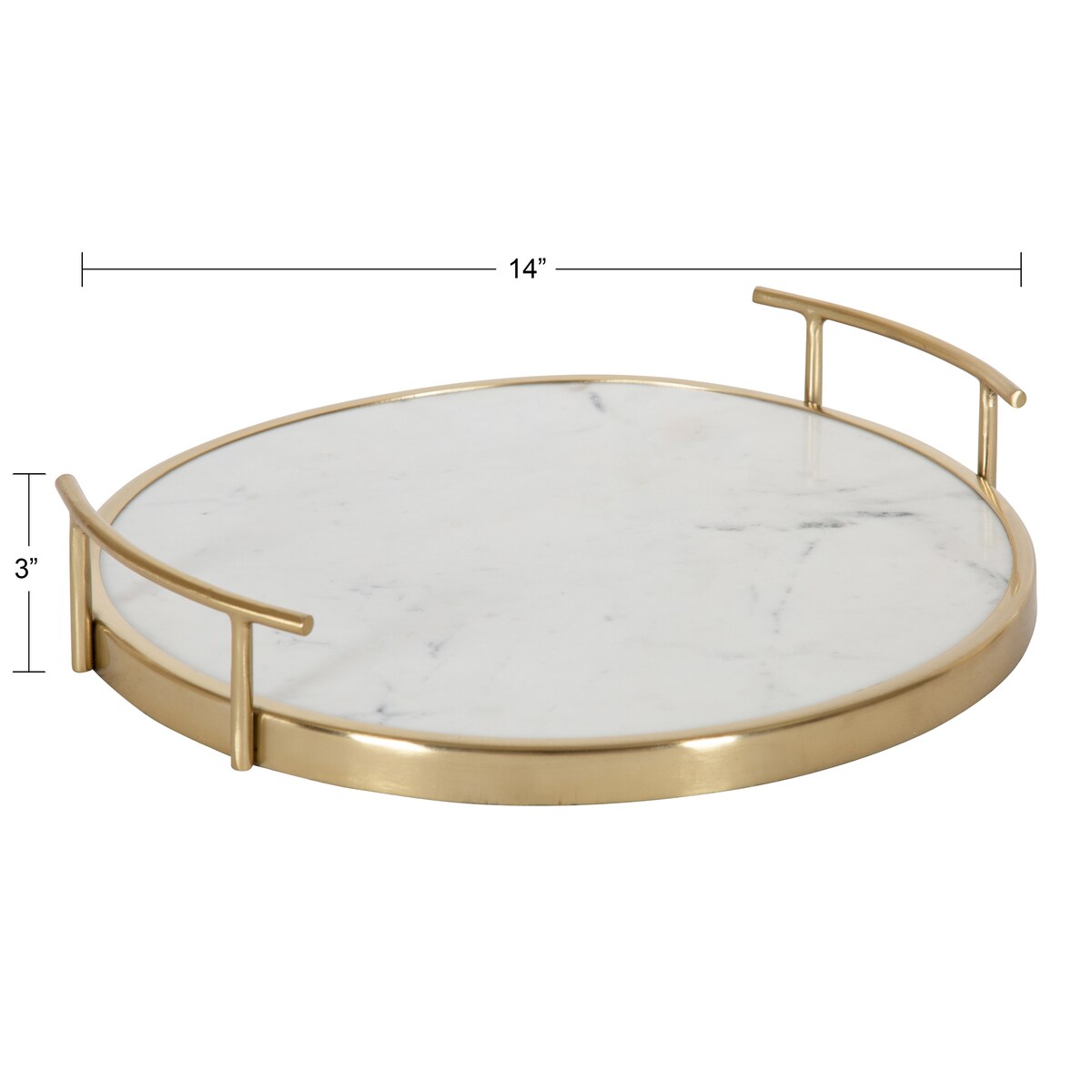 Kate and Laurel Marbury Round Metal Tray