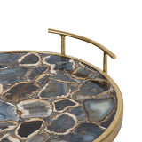 Kate and Laurel Marbury Round Metal Tray