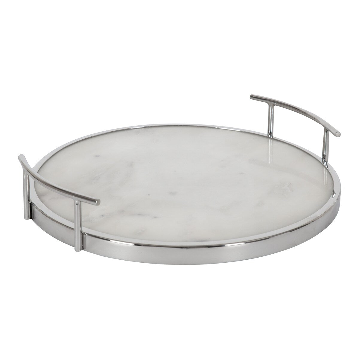 Kate and Laurel Marbury Round Metal Tray