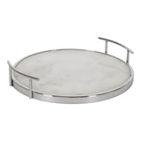 Kate and Laurel Marbury Round Metal Tray