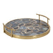 Kate and Laurel Marbury Round Metal Tray