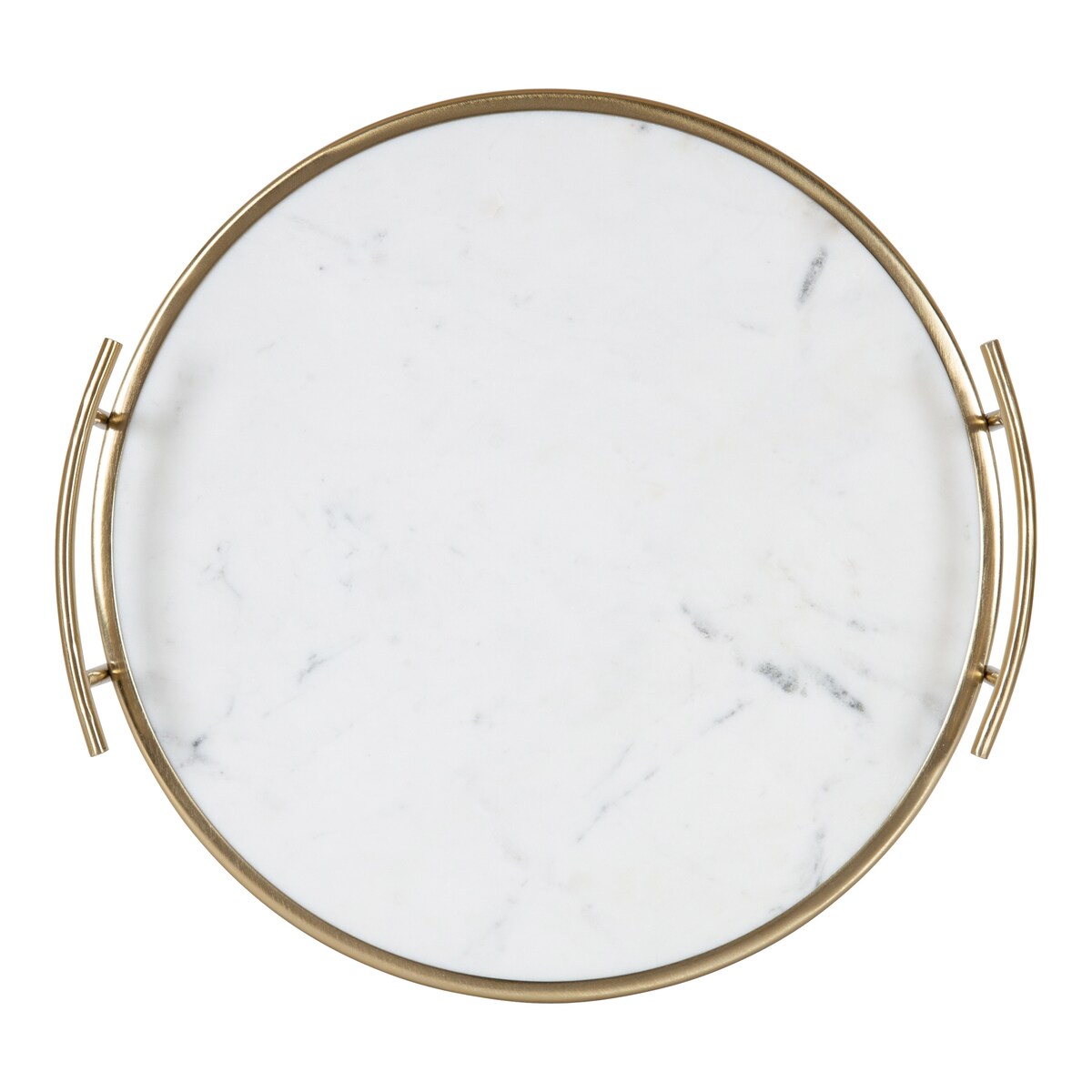 Kate and Laurel Marbury Round Metal Tray