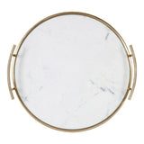 Kate and Laurel Marbury Round Metal Tray