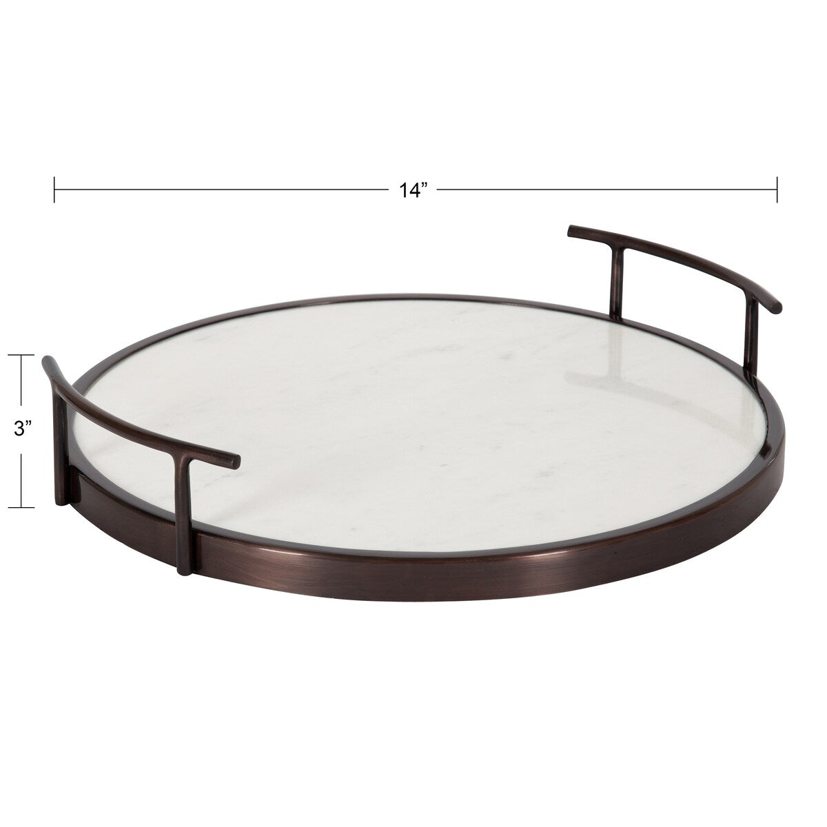 Kate and Laurel Marbury Round Metal Tray