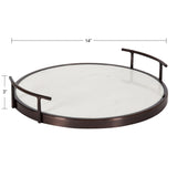 Kate and Laurel Marbury Round Metal Tray