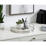 Kate and Laurel Marbury Round Metal Tray