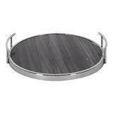Kate and Laurel Marbury Round Metal Tray