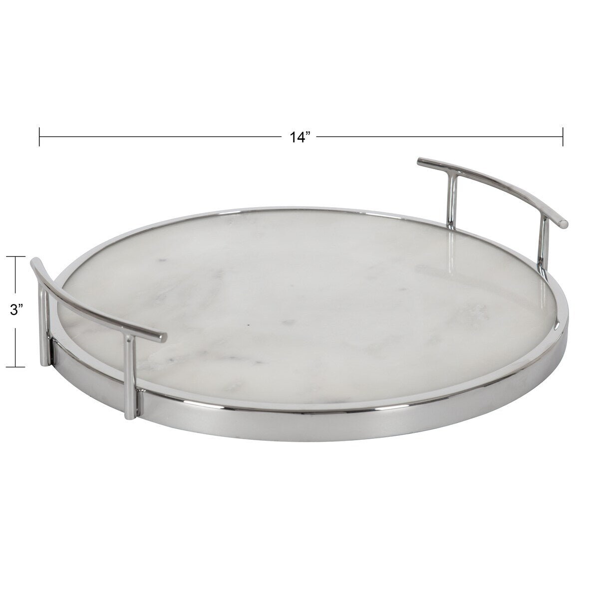 Kate and Laurel Marbury Round Metal Tray