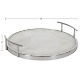 Kate and Laurel Marbury Round Metal Tray