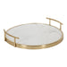 Kate and Laurel Marbury Round Metal Tray