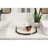 Kate and Laurel Marbury Round Metal Tray