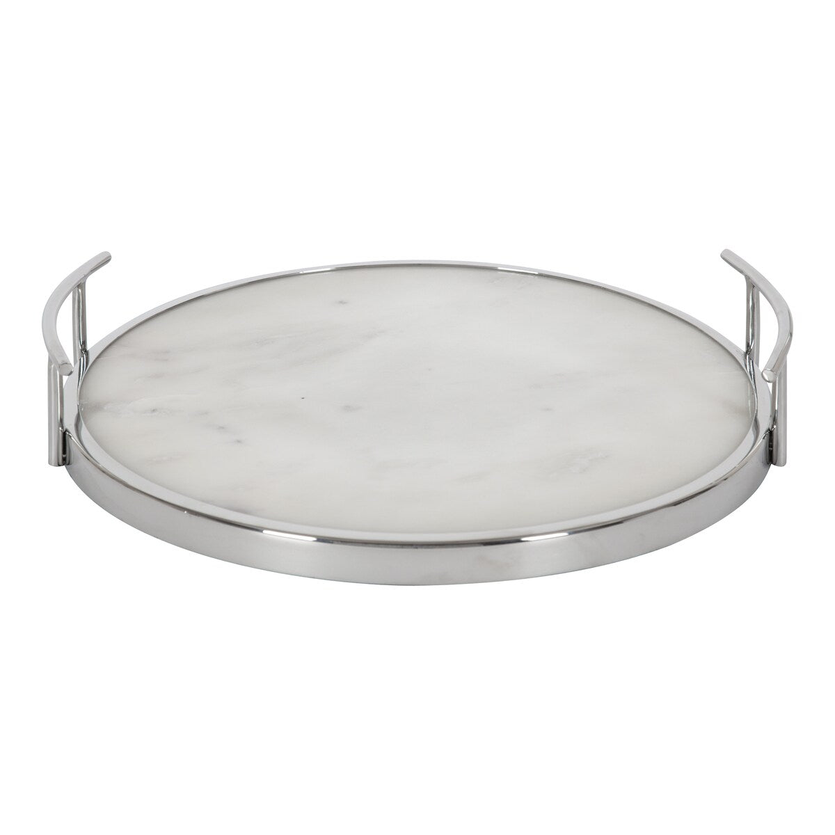 Kate and Laurel Marbury Round Metal Tray