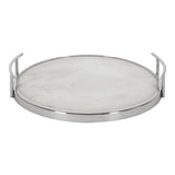 Kate and Laurel Marbury Round Metal Tray