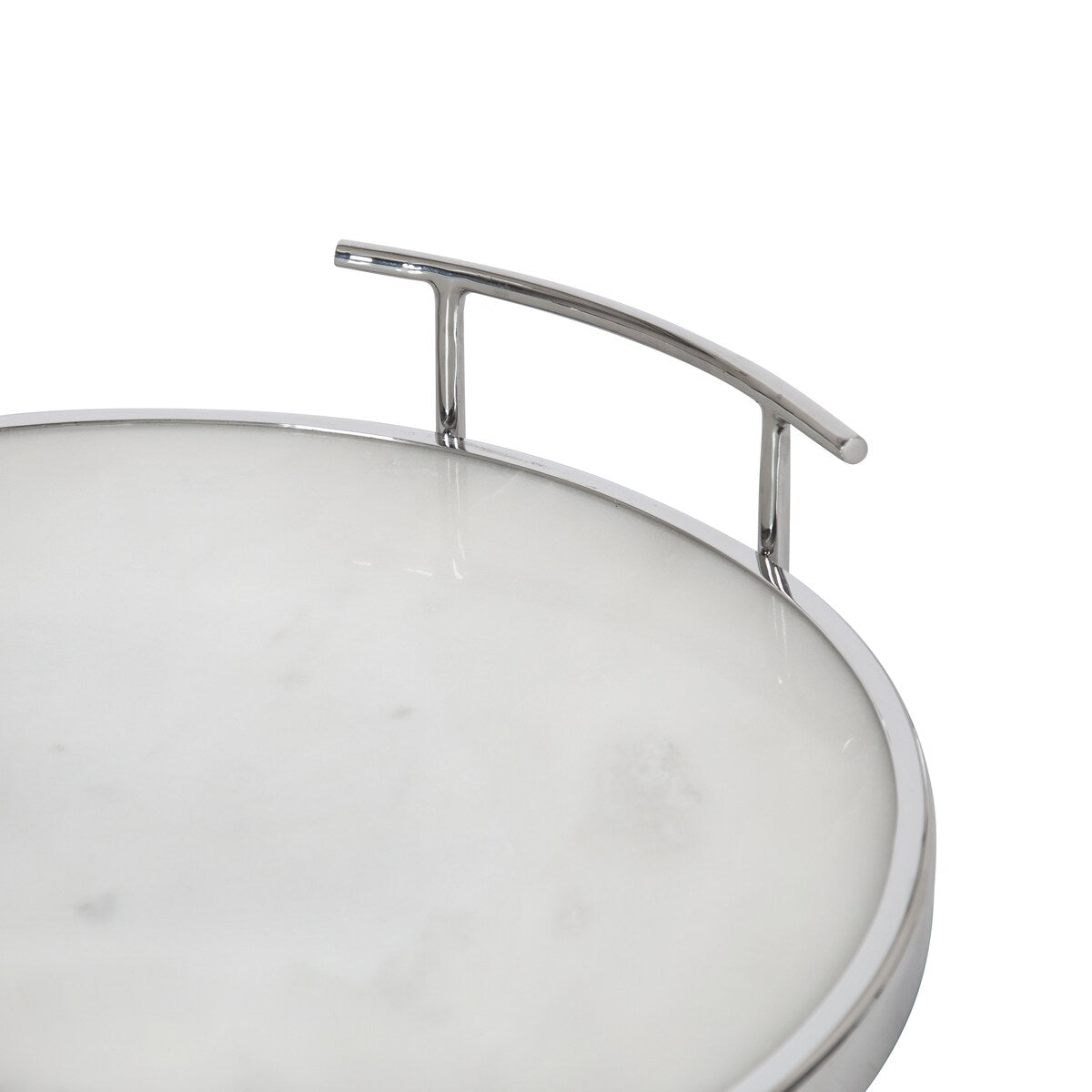 Kate and Laurel Marbury Round Metal Tray