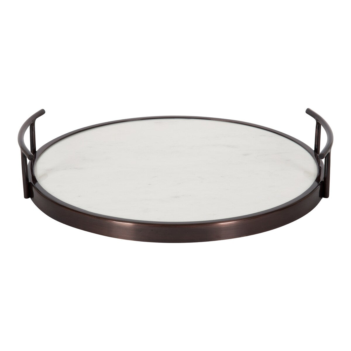 Kate and Laurel Marbury Round Metal Tray