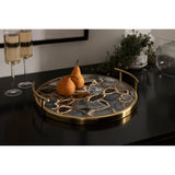 Kate and Laurel Marbury Round Metal Tray