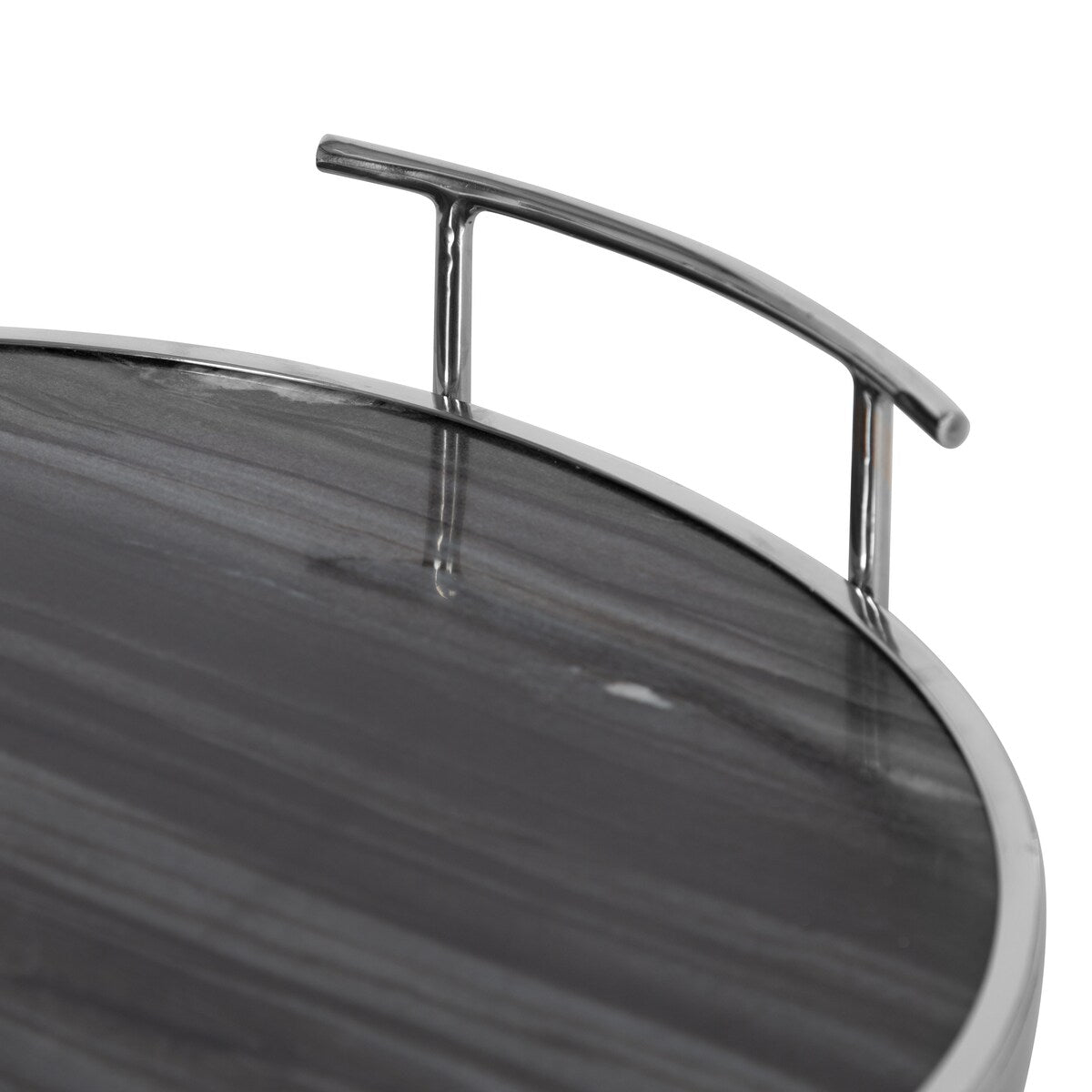 Kate and Laurel Marbury Round Metal Tray