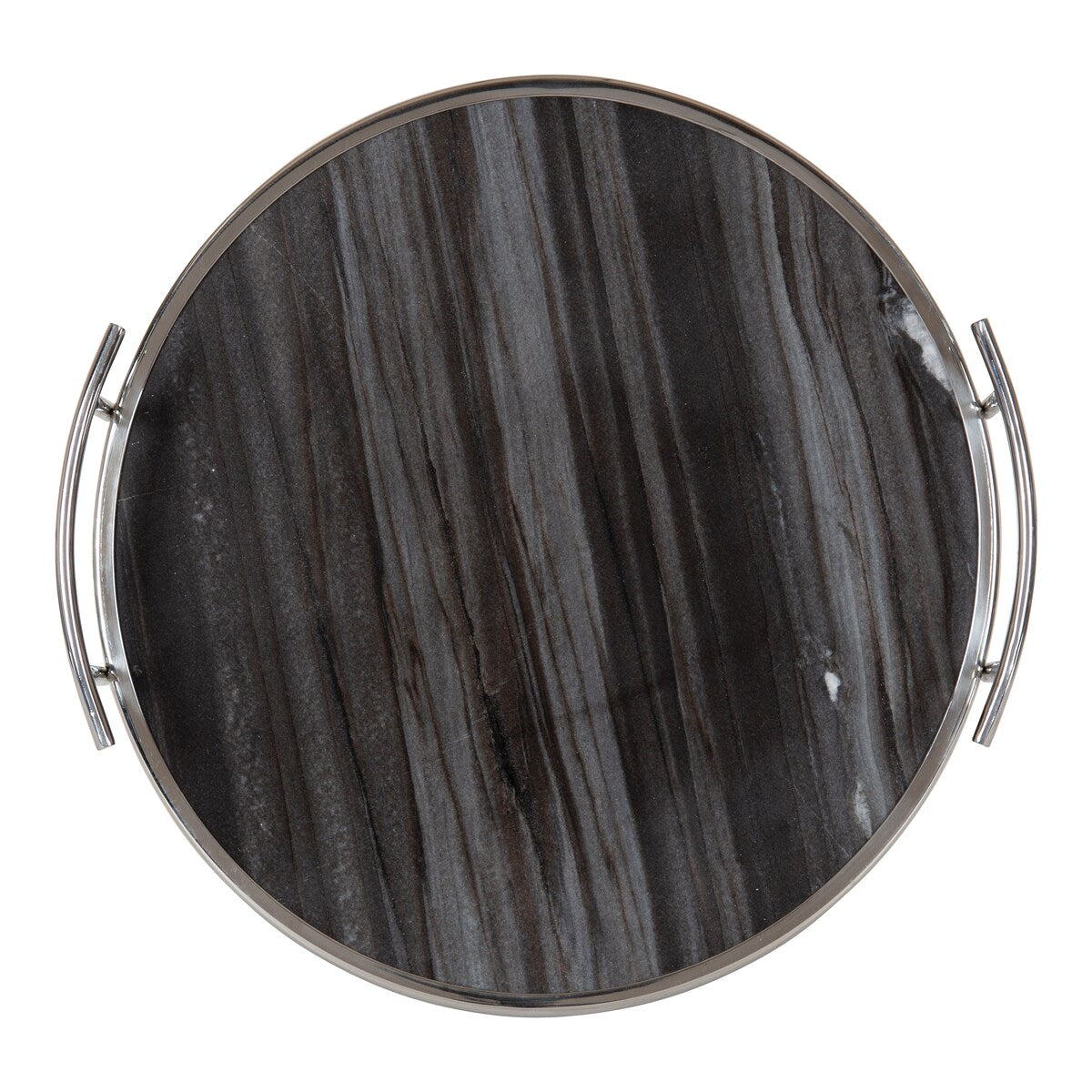Kate and Laurel Marbury Round Metal Tray