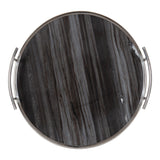 Kate and Laurel Marbury Round Metal Tray