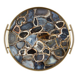 Kate and Laurel Marbury Round Metal Tray