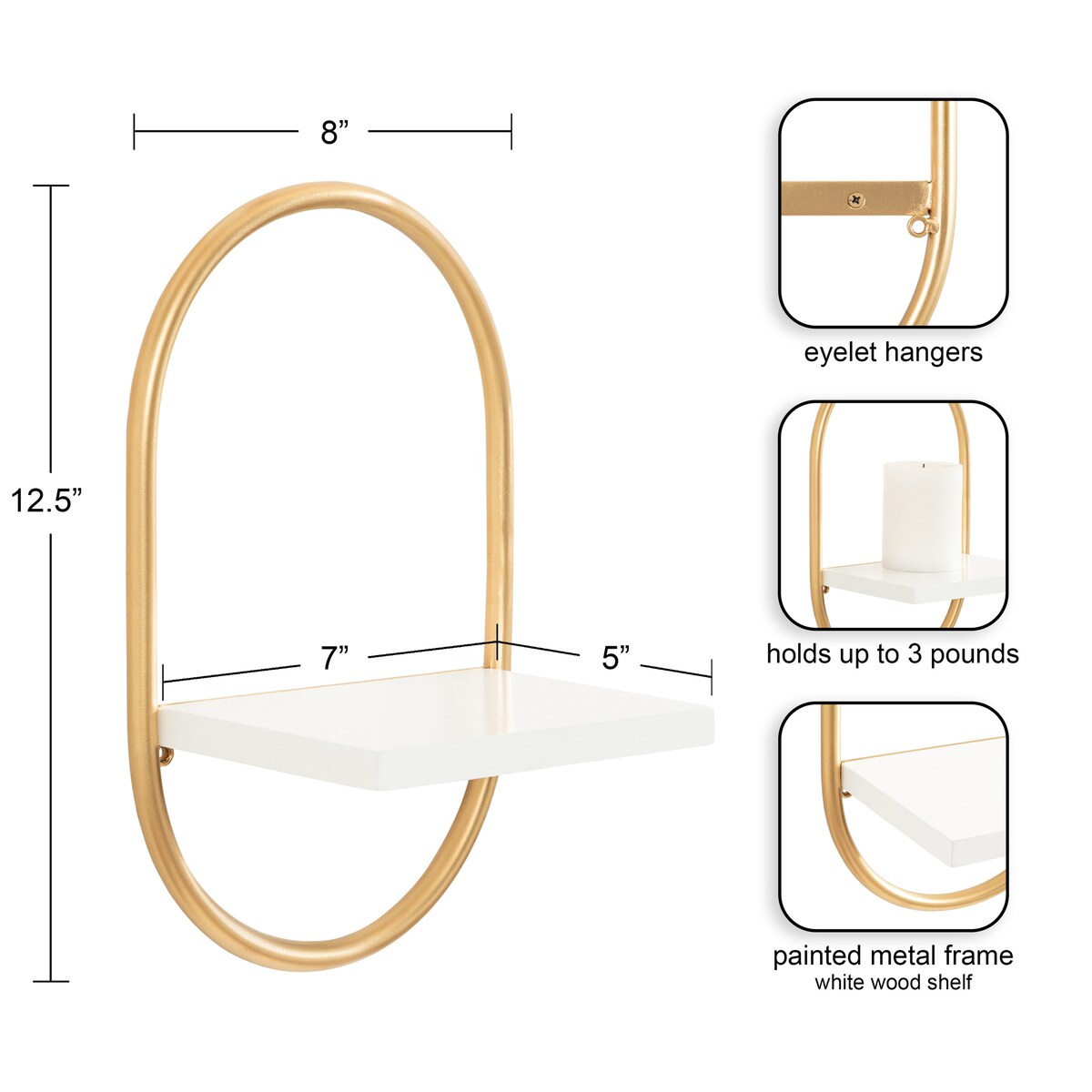 Kate and Laurel Olav Wall Shelf Set