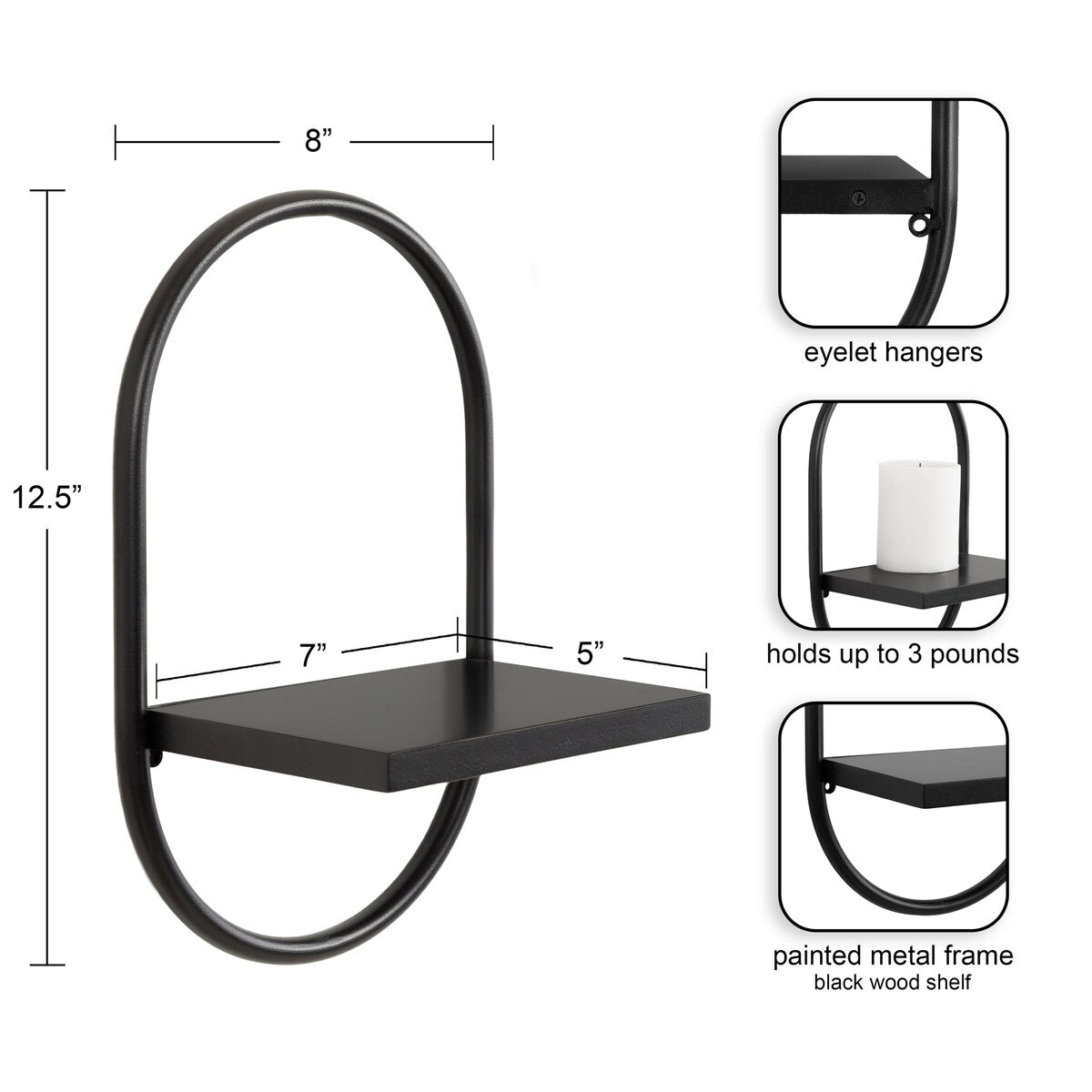 Kate and Laurel Olav Wall Shelf Set