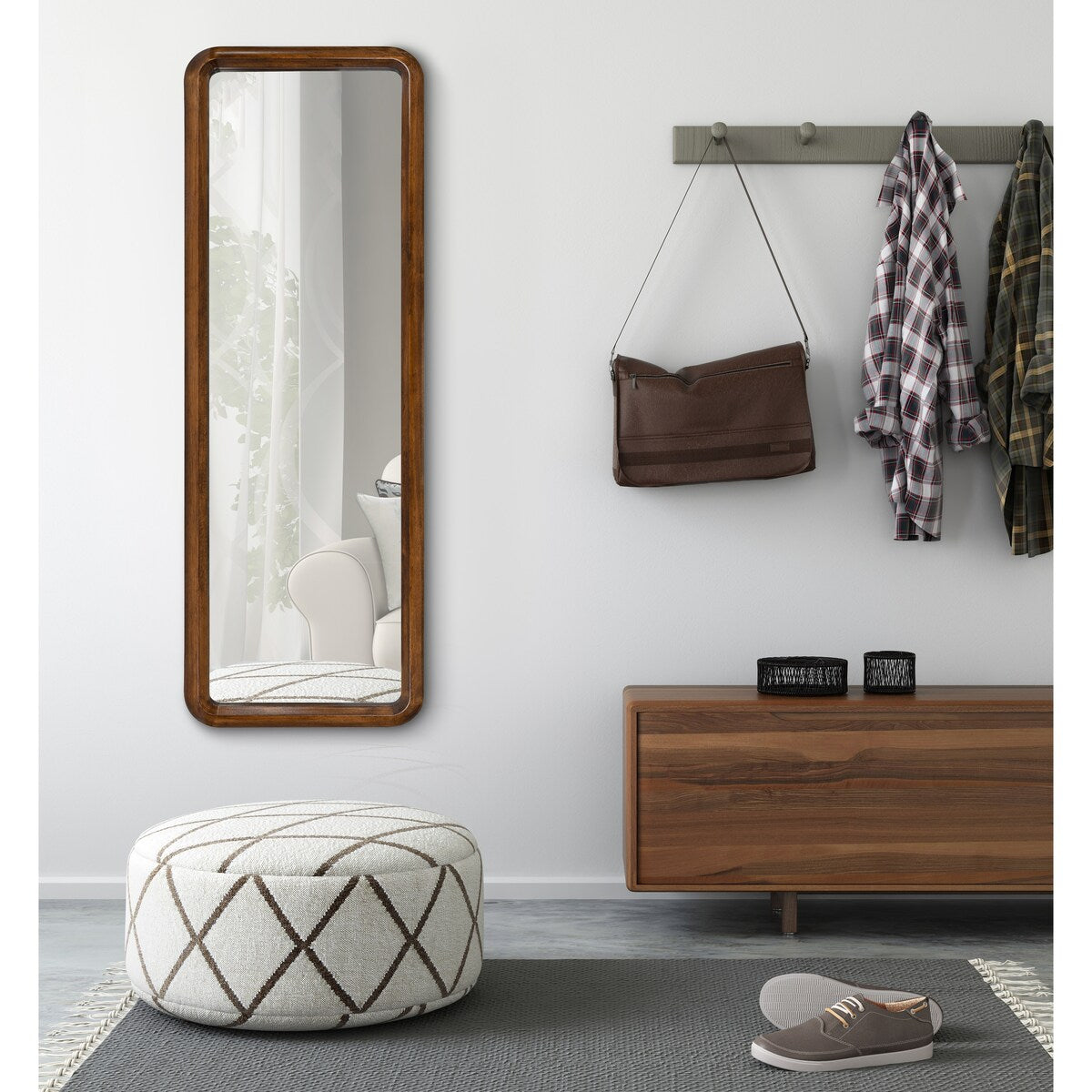 Kate and Laurel Pao Framed Wood Wall Mirror