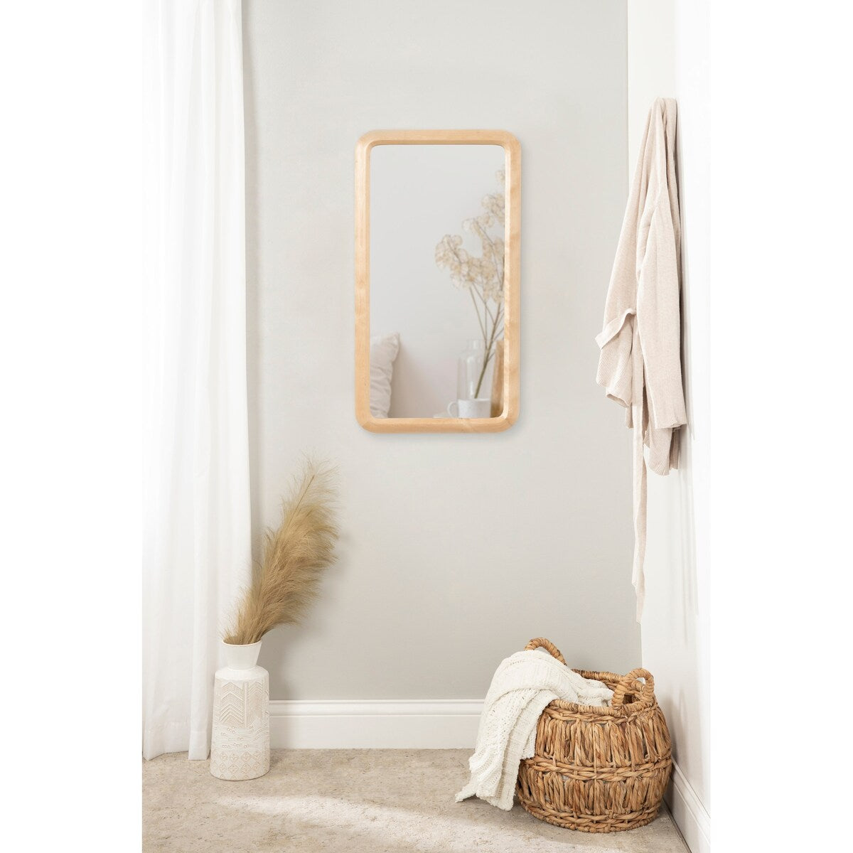 Kate and Laurel Pao Framed Wood Wall Mirror
