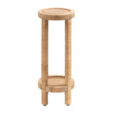 Kate and Laurel Rafina Rattan Drink Table - 9x9x22