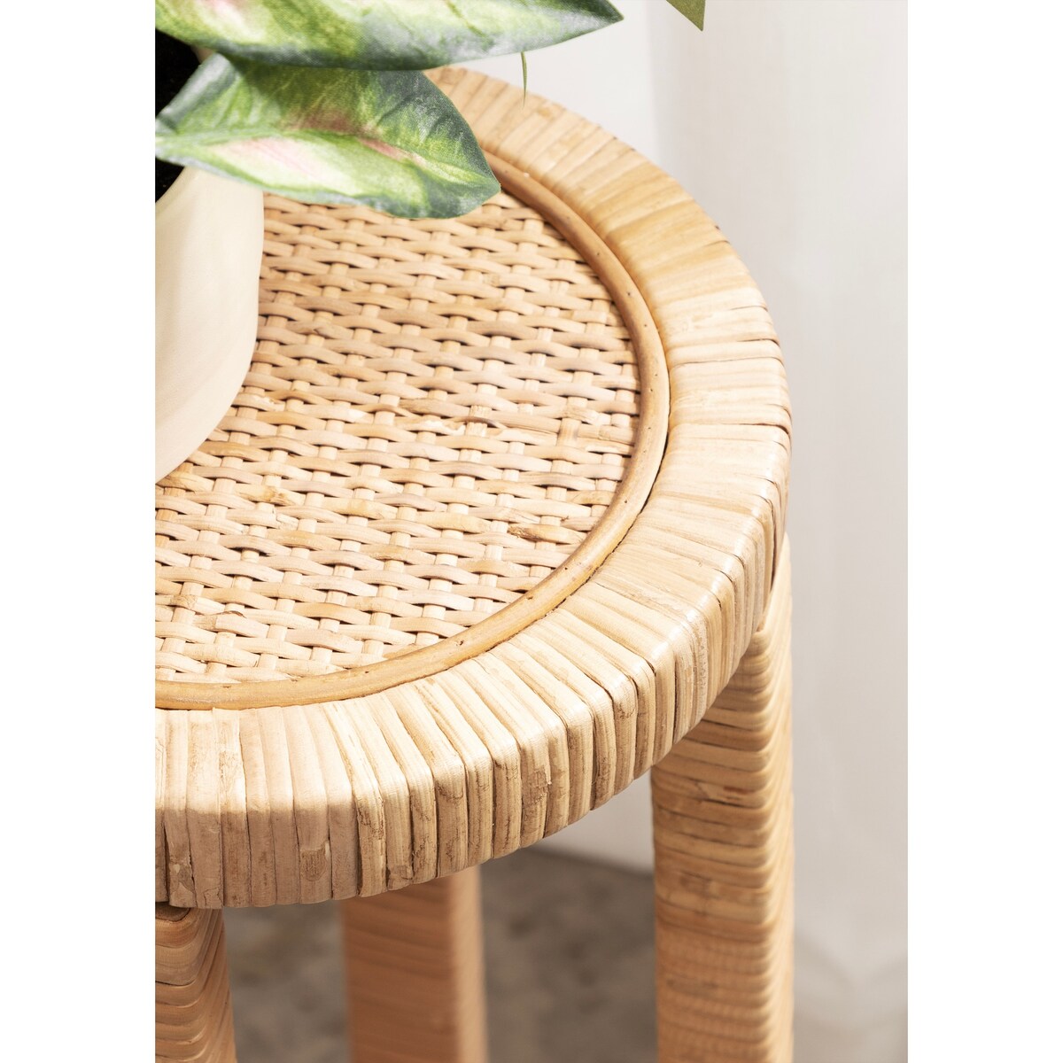 Kate and Laurel Rafina Rattan Drink Table - 9x9x22