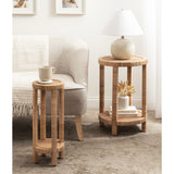 Kate and Laurel Rafina Rattan Drink Table - 9x9x22